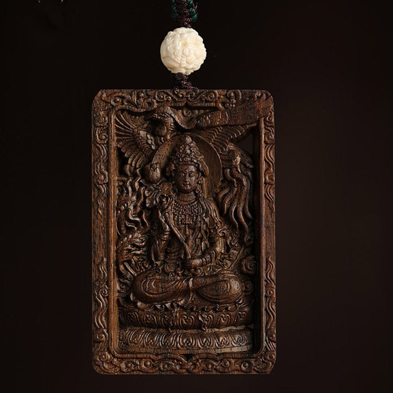 Karma Stone Chinese Zodiac Natal Buddha Brunei Agarwood PiXiu Dragon Peace Necklace Pendant