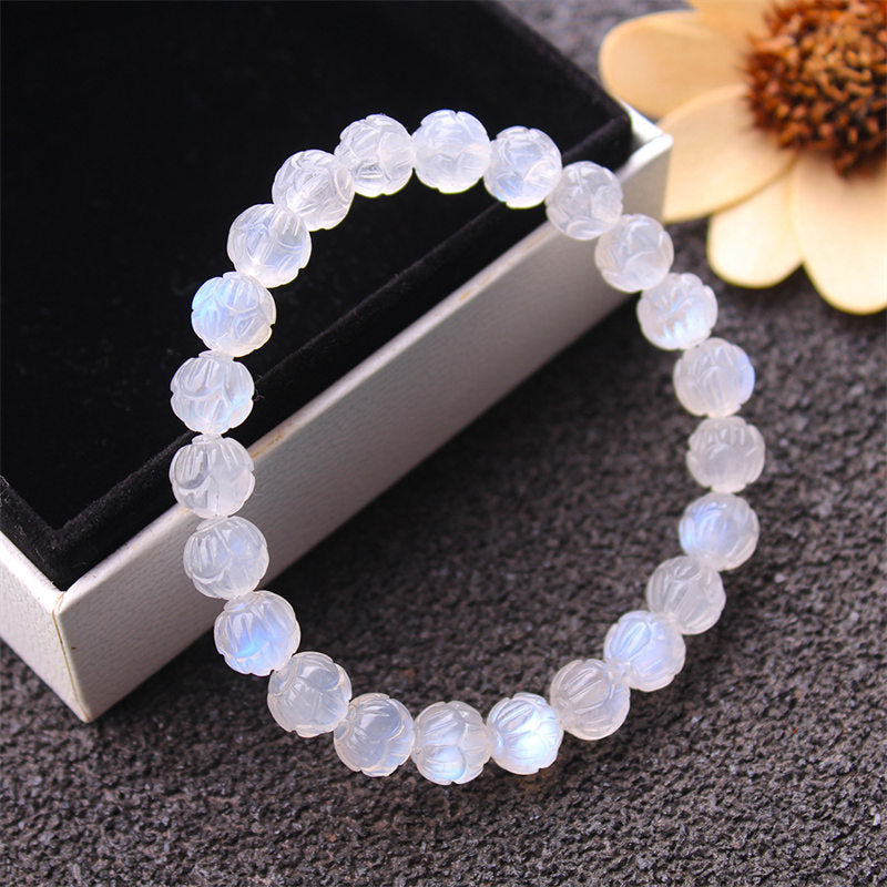 Karma Stone Natural Moonstone Lotus Love Bracelet