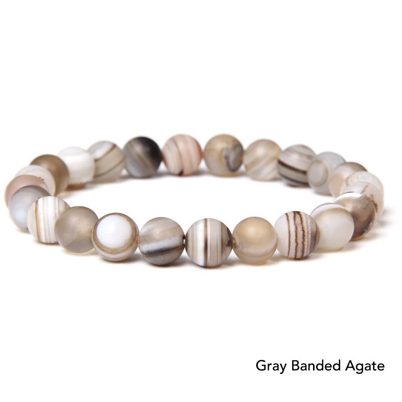 Karma Stone Natural Agate Stone Crystal Balance Beaded Bracelet