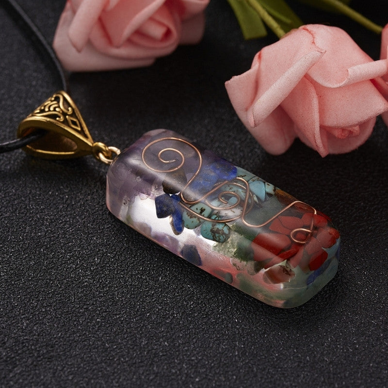 Karma Stone 7 Chakra Orgone Necklace - Energy Healing & EMF Protection