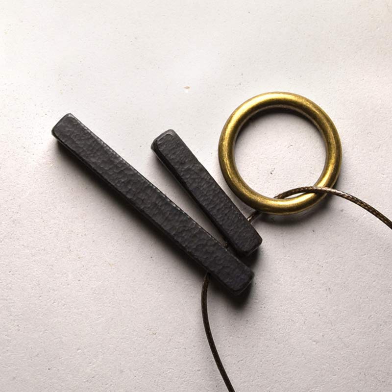 Karma Stone Zen Circle Ebony Wood Enlightenment Necklace Pendant