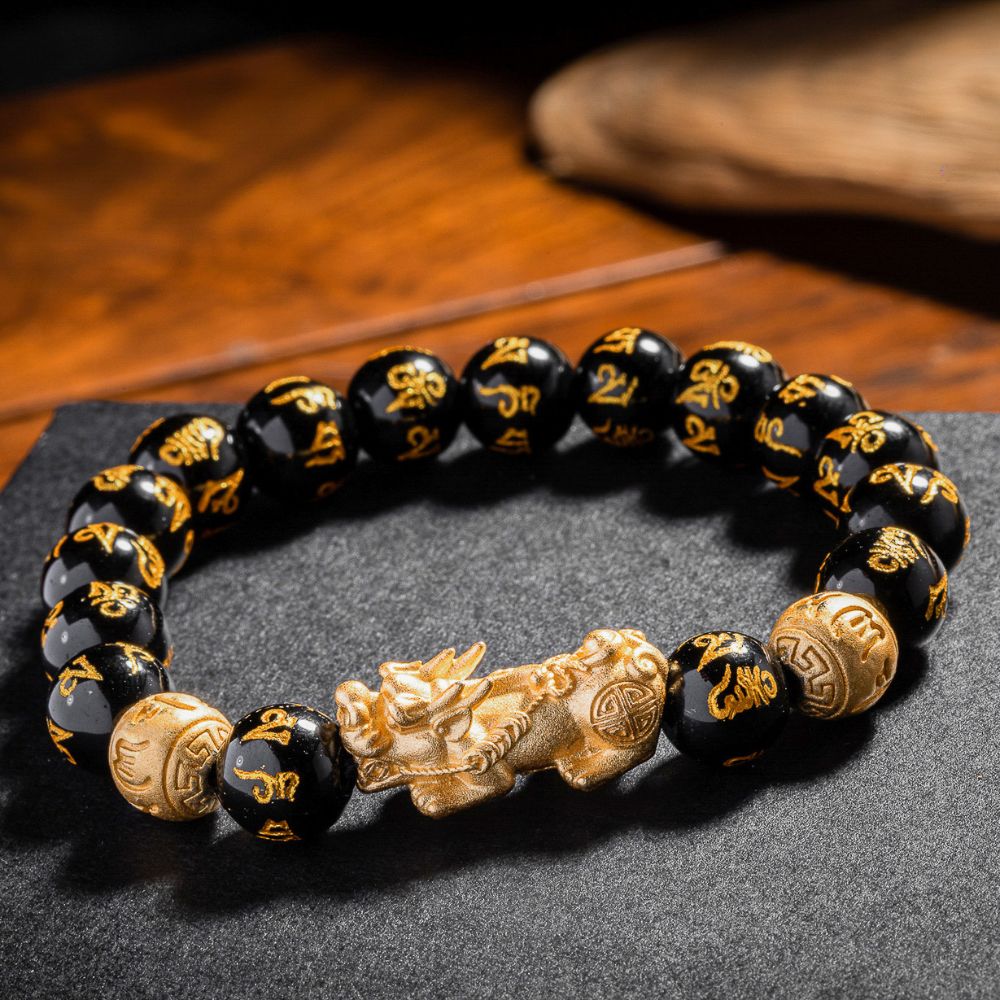 Feng Shui Stone Bead Bracelets - Pixiu Obsidian Fortune Bracelet