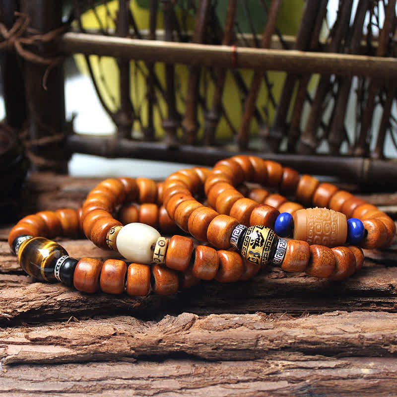 Karma Stone Tibetan Yak Bone Bracelet Om Mani Padme Hum Buddhist Mala Bracelets