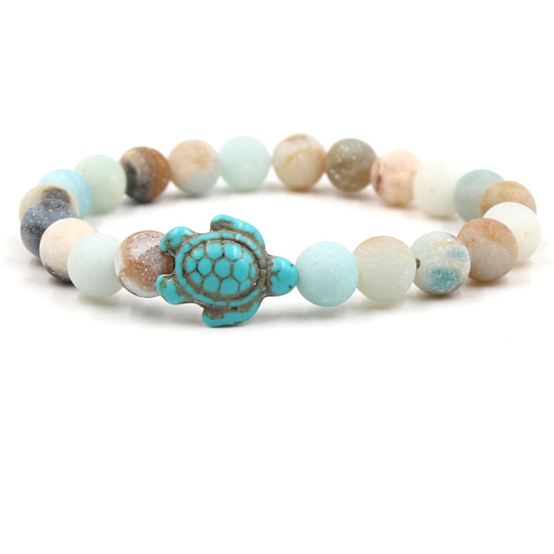 Karma Stone Natural Stone Sea Turtle Turquoise Blessing Bracelet