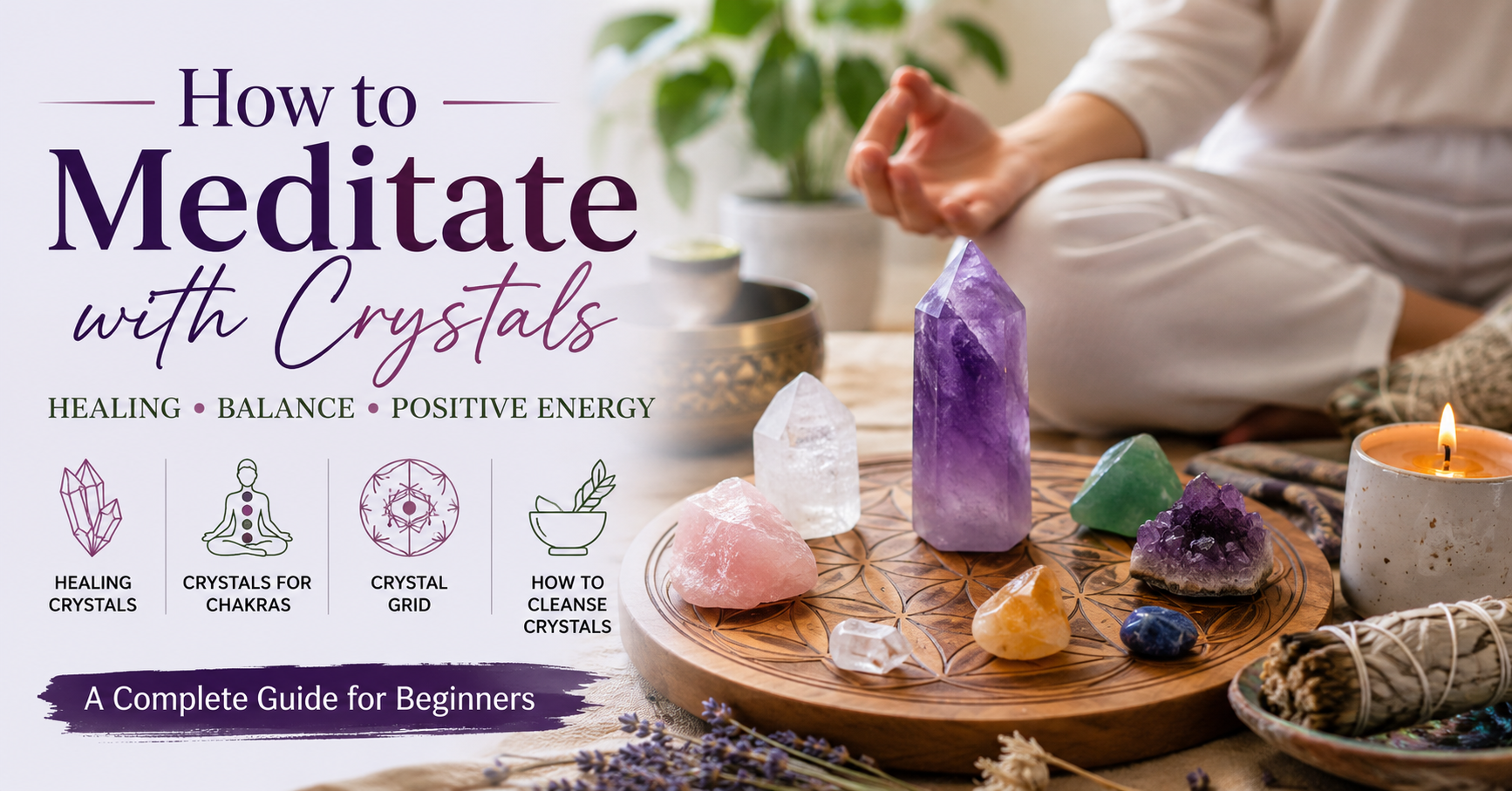 How to Meditate with Crystals for Healing, Chakra Balance, and Positive Energy
