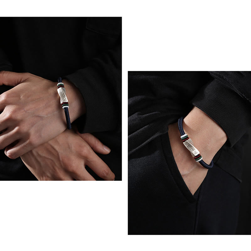 Karma Stone 999 Sterling Silver Profits Pouring In From All Sides Handmade Blessing String Buckle Bracelet