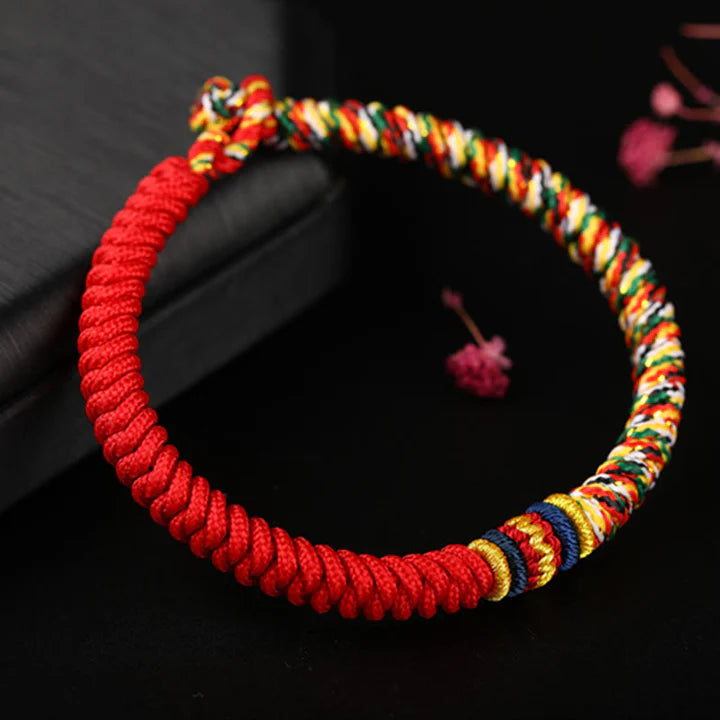Karma Stone Tibetan Handmade Multicolored Thread King Kong Knot Strength Braid String Bracelet