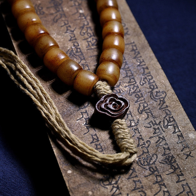 Karma Stone Tibetan Yak Bone Bracelet Balance Power Wristband