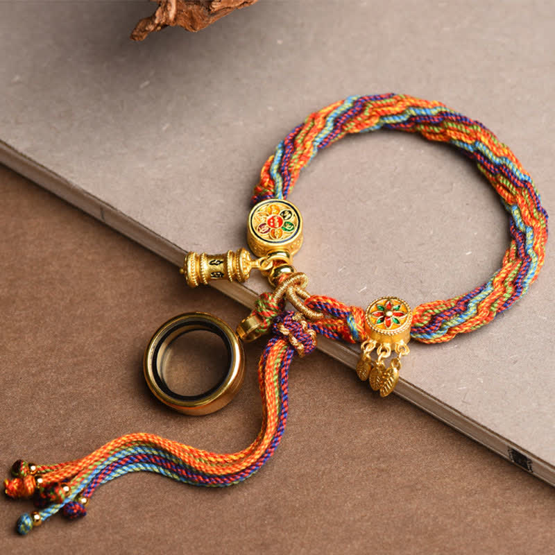 Karma Stone Tibetan Om Mani Padme Hum Dreamcatcher Luck Colorful Reincarnation Knot String Bracelet
