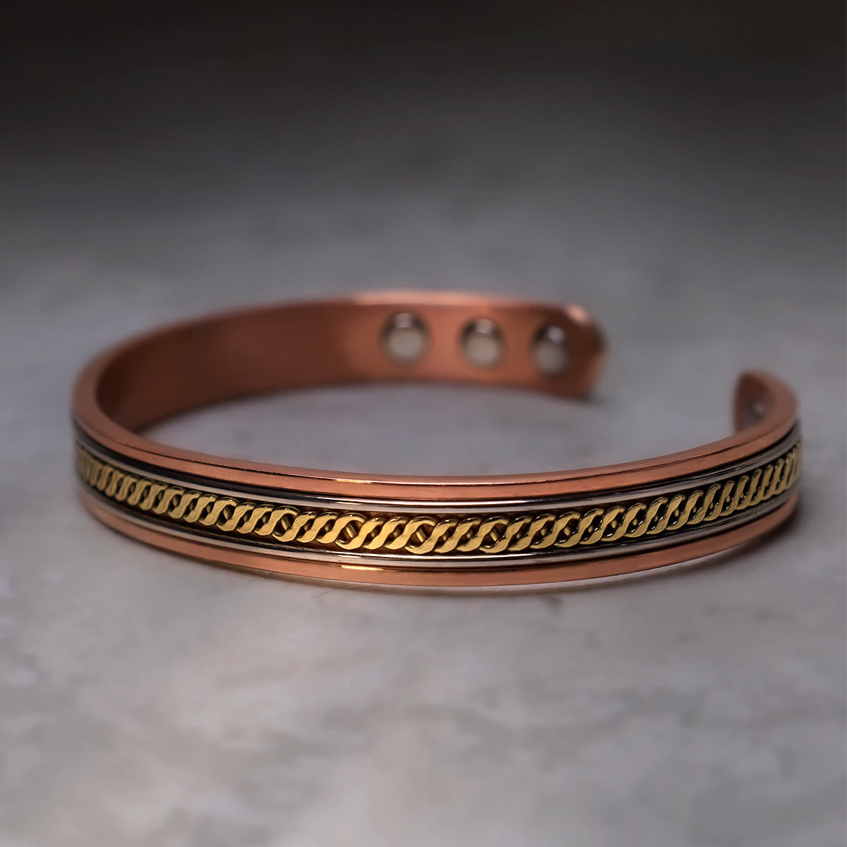 Karma Stone Magnetic Copper Balance Adjustable Cuff Bracelet Bangle Ring