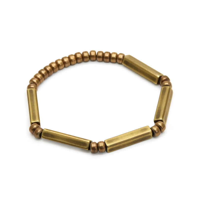 Karma Stone Tibetan Simple Design Copper Wealth Luck Bracelet