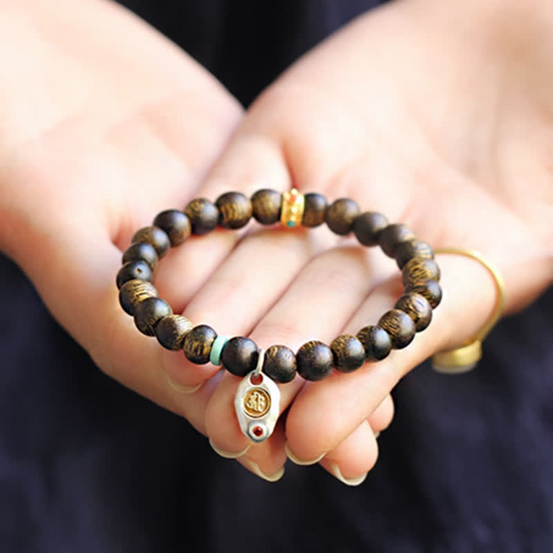 Karma Stone Vietnam Qinan Agarwood Turquoise Balance Strength Bracelet