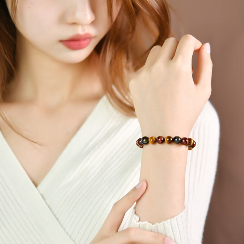 Karma Stone Natural Tiger Eye Positive Protection Bracelet