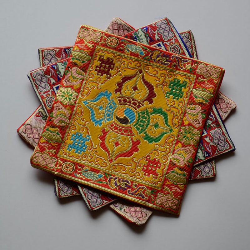 Karma Stone Prayer Altar Mat Healing Meditation Vajra Auspicious Symbols