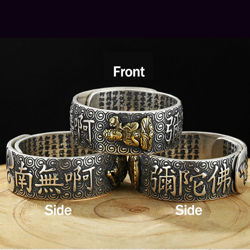 Karma Stone Chinese Zodiac Natal Buddha Wealth Luck Adjustable Ring