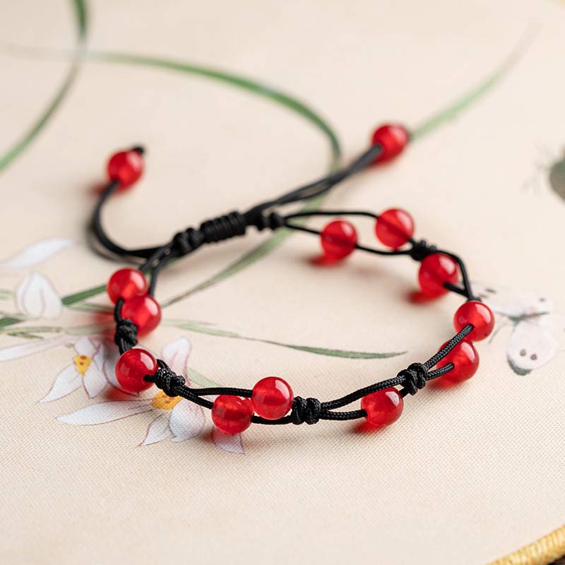Karma Stone Red Agate Moss Agate Cinnabar Calm Bracelet