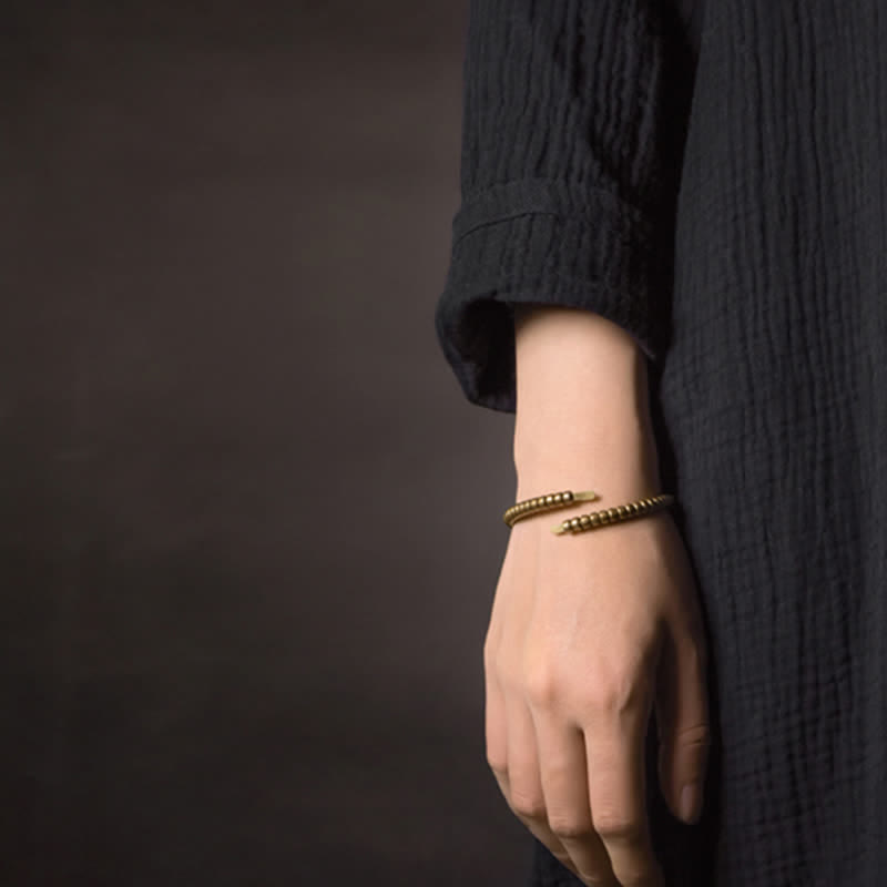 Karma Stone Vintage Design Copper Balance Adjustable Cuff Bracelet
