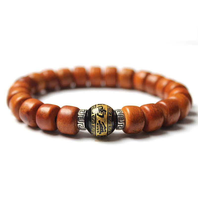 Karma Stone Tibetan Yak Bone Om Mani Padme Hum Strength Bracelet