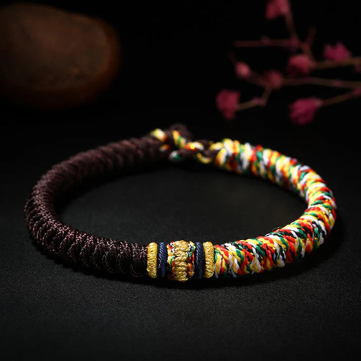 Karma Stone Tibetan Handmade Multicolored Thread King Kong Knot Strength Braid String Bracelet