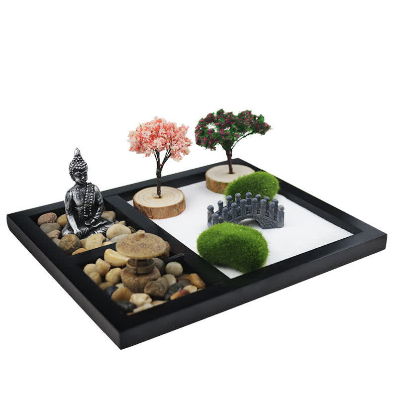 Karma Stone Buddha Symbol Tree Landscape Meditation Calm Zen Garden Decoration