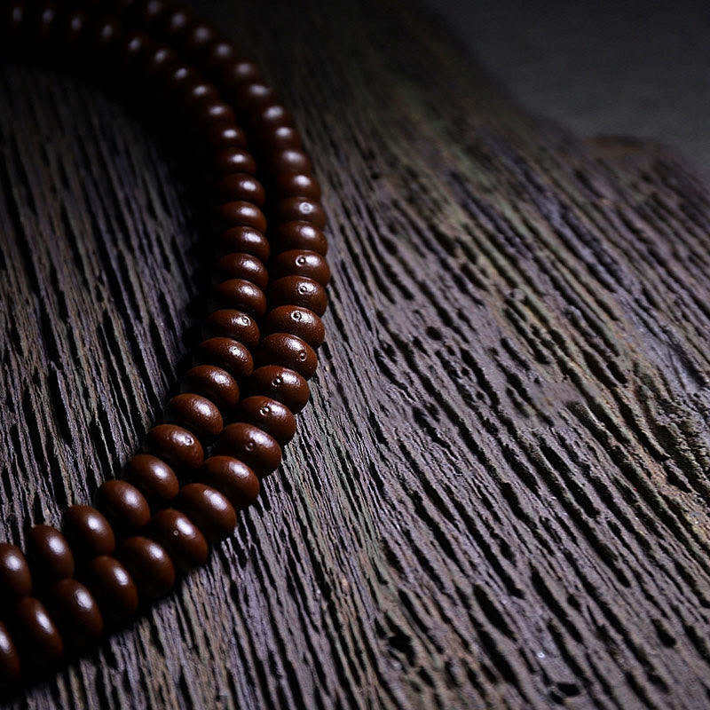 Karma Stone Natural Tibet 108 Mala Beads Purple Bodhi Seed Three-eyed Dzi Bead Copper Dorje Harmony Bracelet