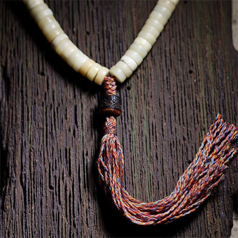 Karma Stone Tibetan 108 Mala Beads Yak Bone Balance Strength Mala Bracelet