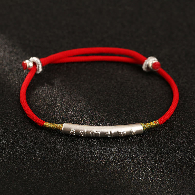 Karma Stone Tibetan Buddhist Handmade Mani Mantra Lucky Red String Bracelet