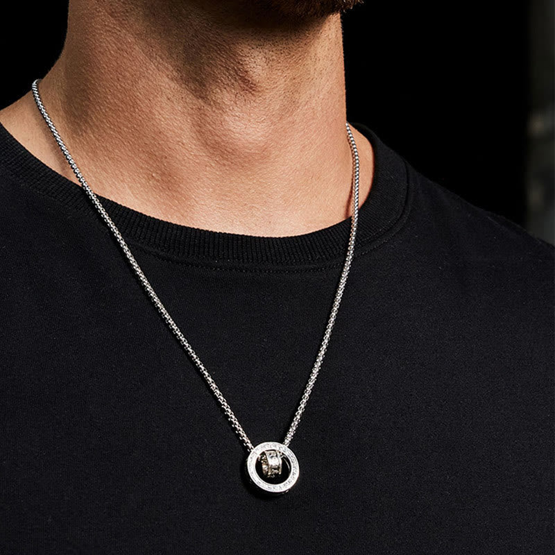 Karma Stone Tibetan Om Mani Padme Hum Carved Peace Purity Chain Necklace Pendant
