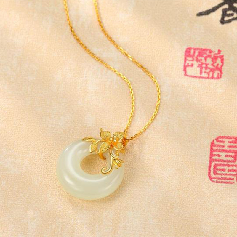 Karma Stone Tibetan White Jade Calm Necklace