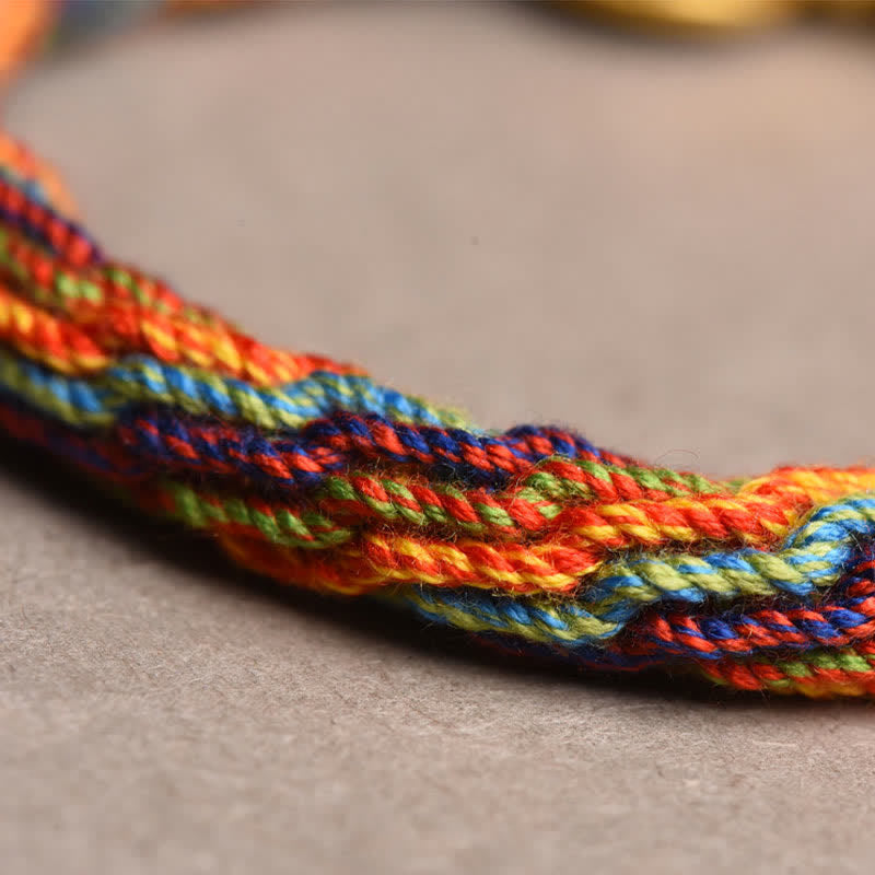 Karma Stone Tibetan Om Mani Padme Hum Dreamcatcher Luck Colorful Reincarnation Knot String Bracelet