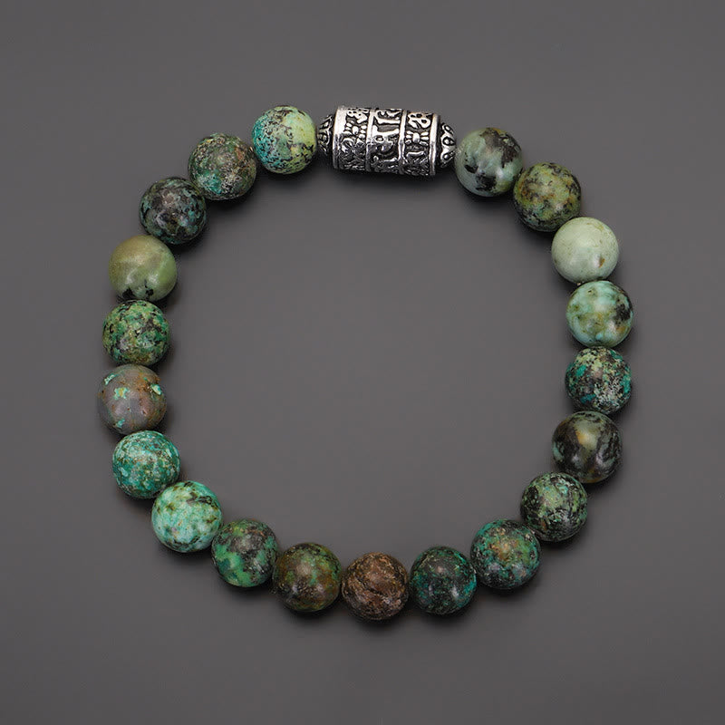 Karma Stone Natural Lazurite Pietersite Unakite Om Mani Padme Hum Bead Positive Bracelet