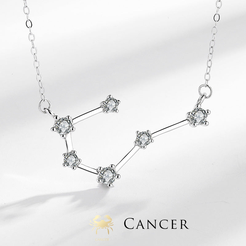 Karma Stone 925 Sterling Silver 12 Constellations of the Zodiac Astrology Blessing Necklace Pendant