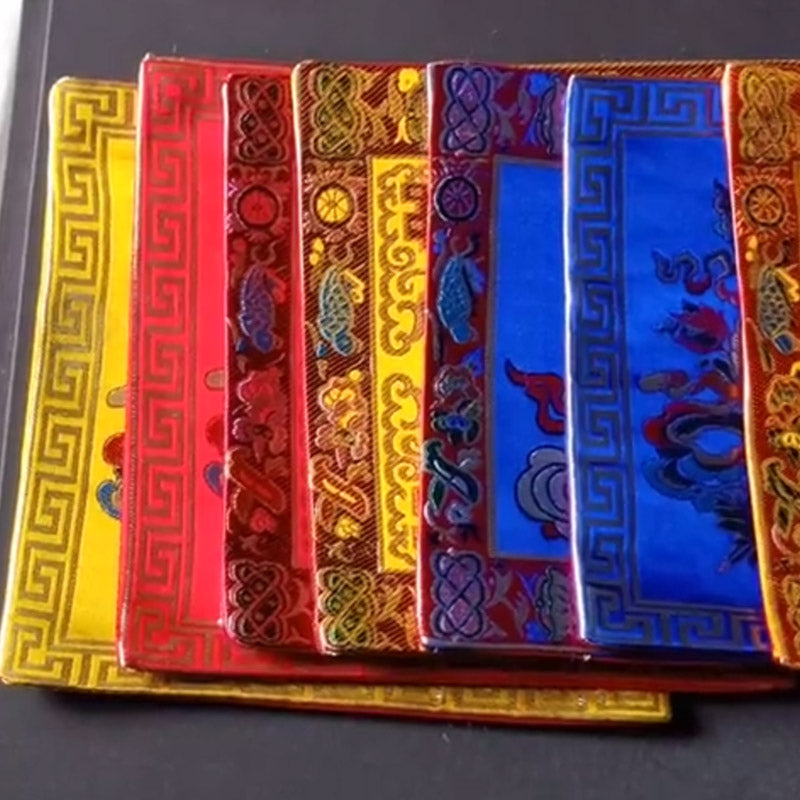 Karma Stone Prayer Altar Mat Healing Meditation Vajra Auspicious Symbols