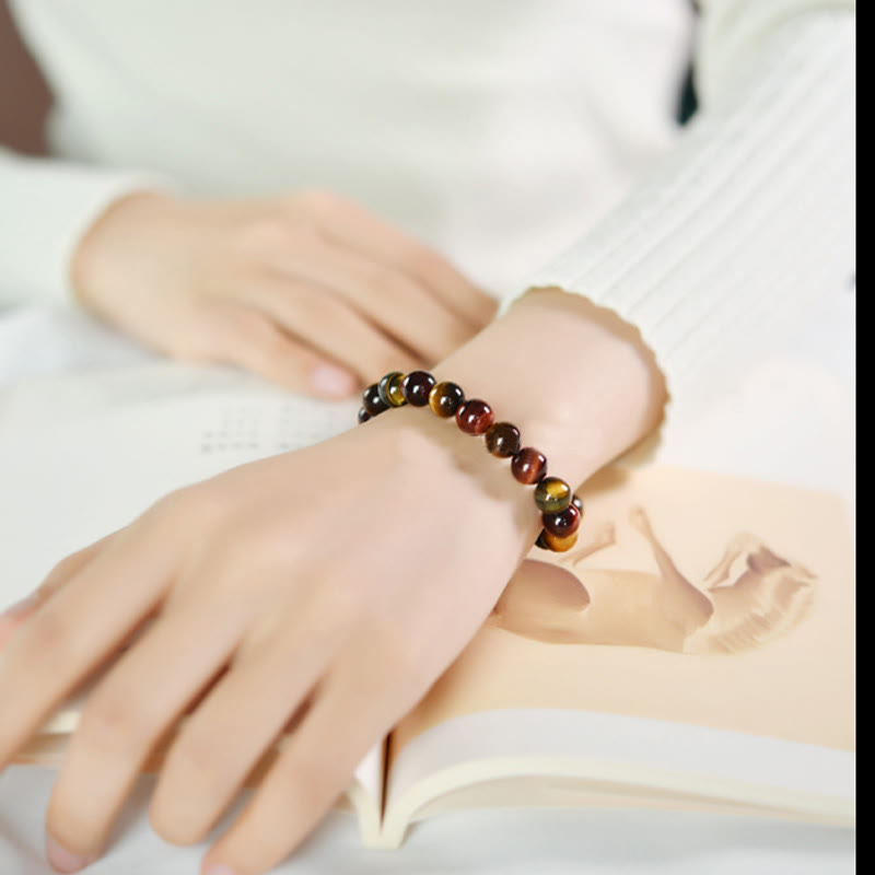 Karma Stone Natural Tiger Eye Positive Protection Bracelet