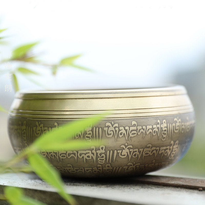 Karma Stone Tibetan Sound Bowl Handcrafted for Focus and Meditation Peaceful Happiness Singing Bowl Set