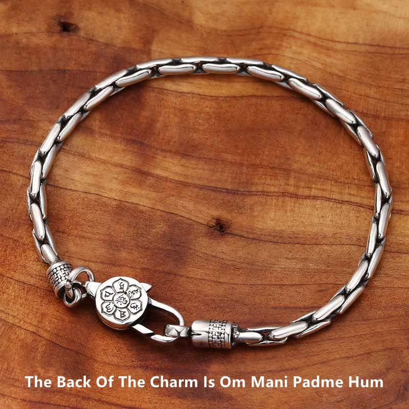 Karma Stone Tibetan Double Dorje Om Mani Padme Hum Buddha Swastika Vajra Strength Bracelet