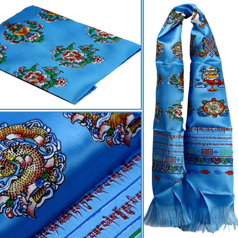 Karma Stone Tibetan Lucky Blessing 5 Colors Khata Decoration