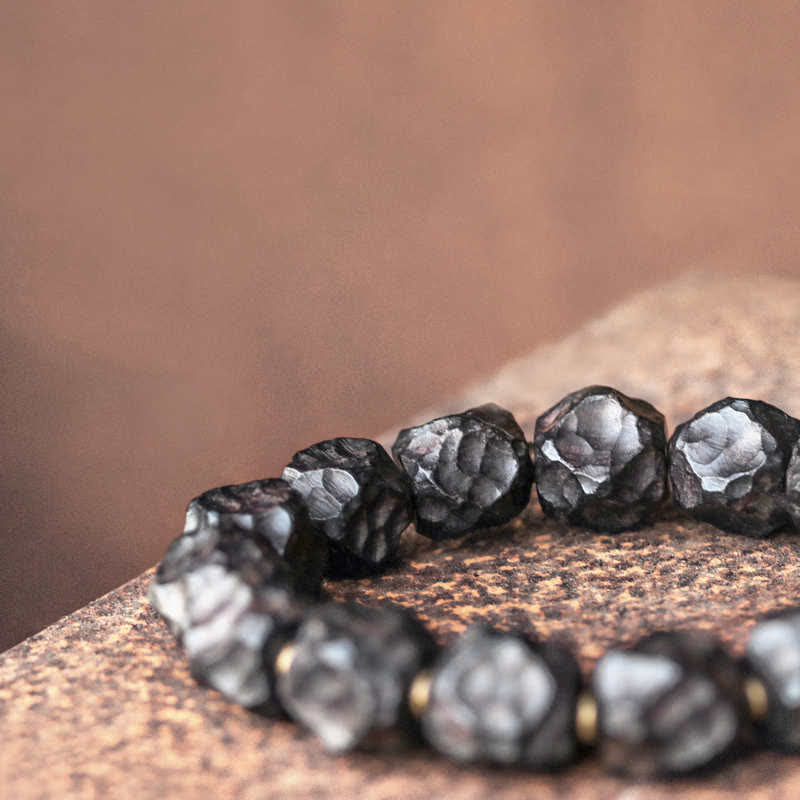 Karma Stone Ebony Wood Copper Peace Balance Couple Bracelet