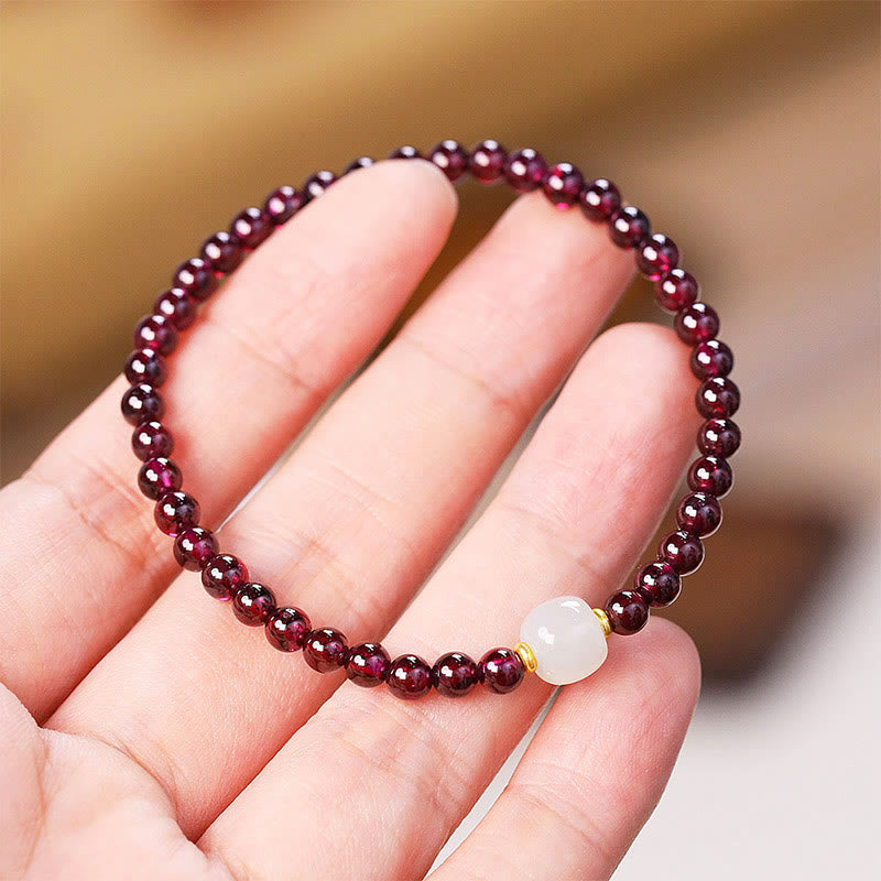 Karma Stone Natural Garnet Jade Bead Purification Bracelet