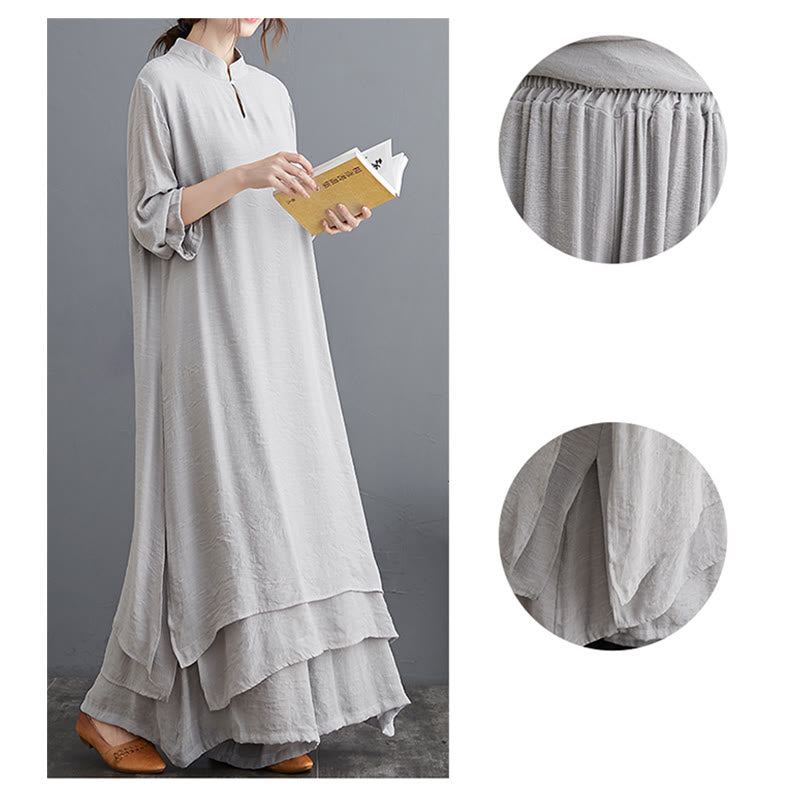 Karma Stone Simple Pattern Meditation Prayer Spiritual Zen Practice Yoga Clothing Women's Set