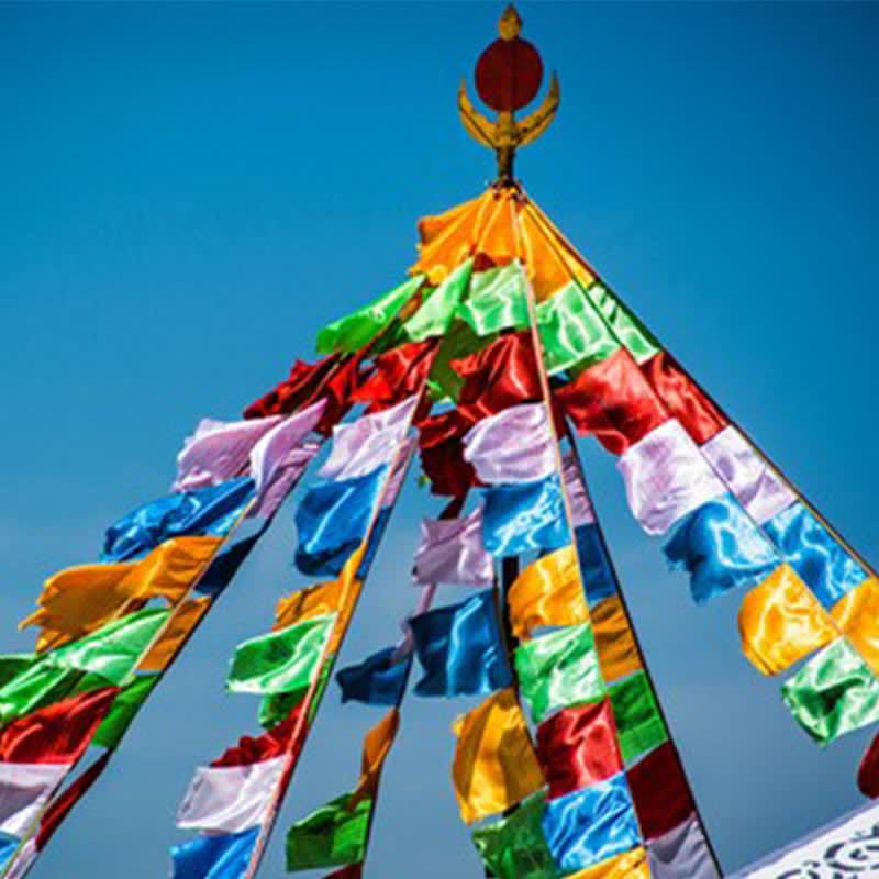 Karma Stone Tibetan 5 Colors Windhorse Blessing Outdoor 20 Pcs Prayer Flag