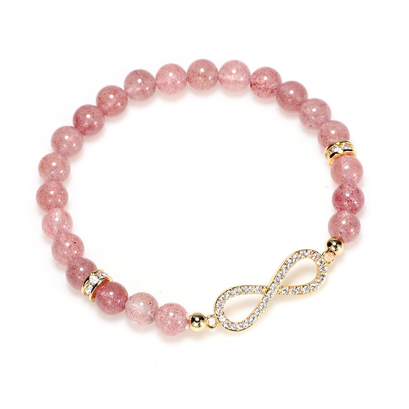 Karma Stone Natural Strawberry Quartz Positivity Healing Bracelet