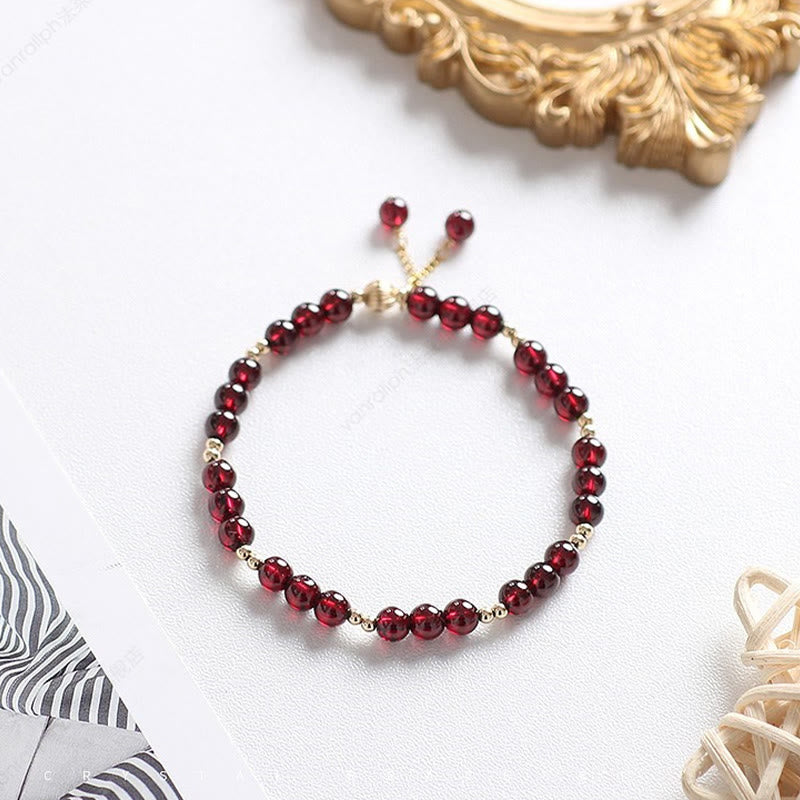 Karma Stone 14K Gold Natural Garnet Calm Bracelet
