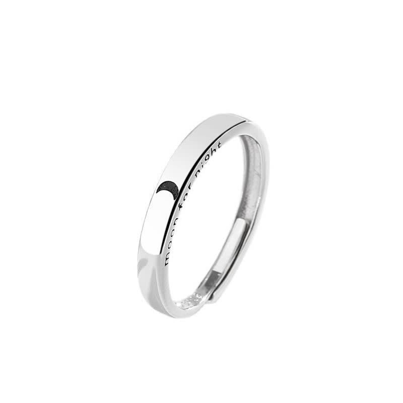 Karma Stone 925 Sterling Silver Sun Moon Protection Adjustable Couple Ring