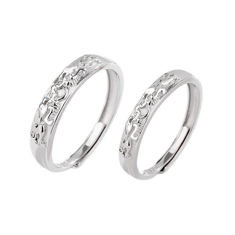 Karma Stone 925 Sterling Silver PiXiu Balance Adjustable Couple Ring