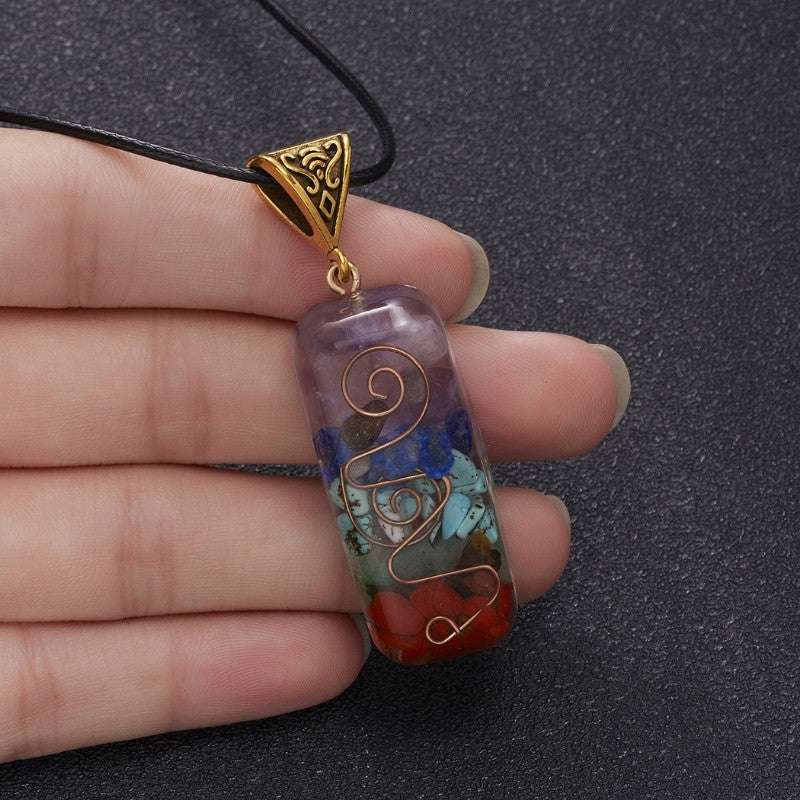 Karma Stone 7 Chakra Orgone Necklace - Energy Healing & EMF Protection
