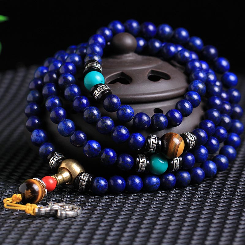 Karma Stone 108 Beads Lazurite Positive Bracelet Mala