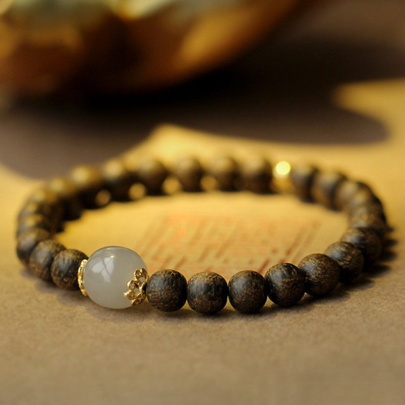 Karma Stone Agarwood Jade Strength Calm Bracelet