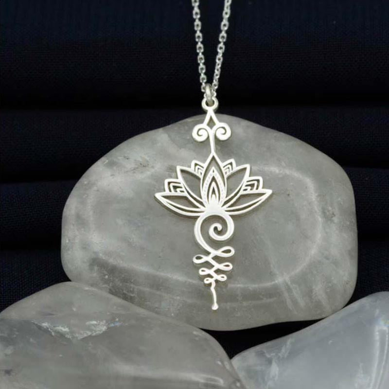 Karma Stone Lotus Luck Wealth Necklace Pendant