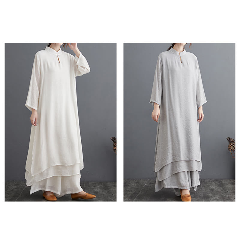 Karma Stone Simple Pattern Meditation Prayer Spiritual Zen Practice Yoga Clothing Women's Set